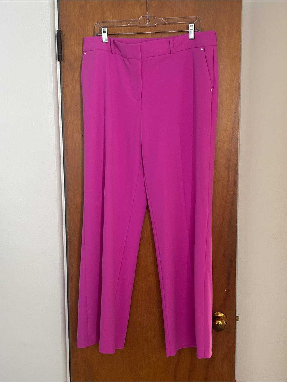 Halston Heritage Straight Leg Dress Trouser W/Buckle Loops & Mini Gold Insignias